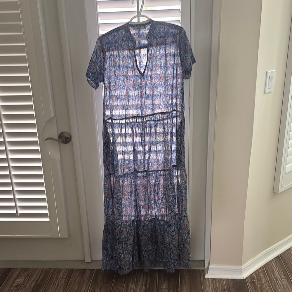 Blue Patterned Women's Dress by Dolma .. different shades of blue.. M